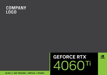 Design della confezione della RTX 4060 Ti. (Fonte: MEGAsizeGPU)