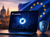 Un computer portatile con il provider europeo di servizi di IA Eustella