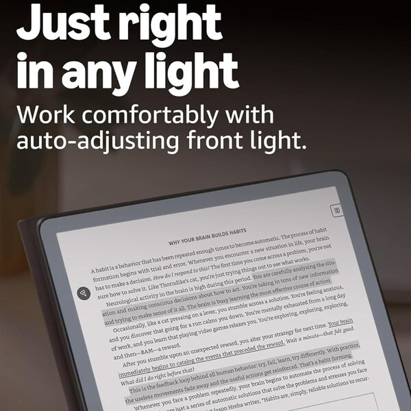 Il Kindle Scribe con luce frontale ha più spazio di archiviazione, ma costa di più rispetto al modello senza luce frontale. (Fonte immagine: Amazon)