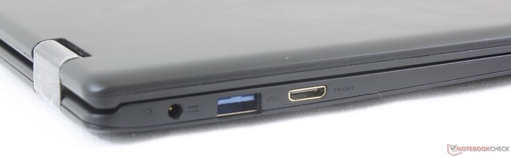 Lato sinistro: alimentazione, USB 3.0, mini-HDMI