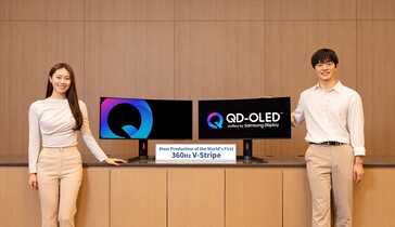 Il nitido pannello V-Stripe QD-OLED di Samsung con velocità di aggiornamento di 360 Hz. (Fonte: Samsung Display)