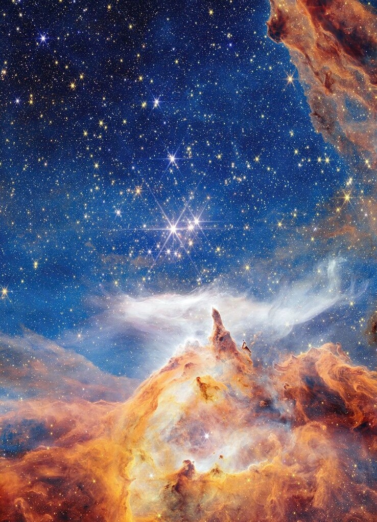 Webb ha catturato questa scena scintillante di nascita di stelle in Pismis 24, un giovane ammasso stellare a circa 5.500 anni luce dalla Terra nella costellazione dello Scorpius. (Fonte immagine: NASA, ESA, CSA e STScI)