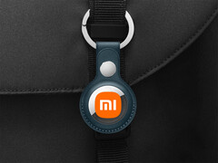 Saranno disponibili versioni UWB e non UWB. Nella foto: immagine modificata che mostra Apple Tag con il logo Xiaomi appeso ad una borsa. (Fonte immagine: Apple e Xiaomi)
