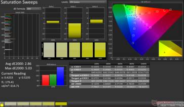 Spazzate di saturazione Avv. dE2000: 2,86. DE2000 massimo: 5,03