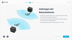 Le stazioni base sono posizionate una di fronte all'altra in diagonale (fonte: HTC)