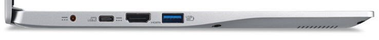A sinistra: alimentazione, USB 3.2 Gen 2 (Type-C, DisplayPort, Power Delivery), HDMI, USB 3.2 Gen 1 (Type-A)