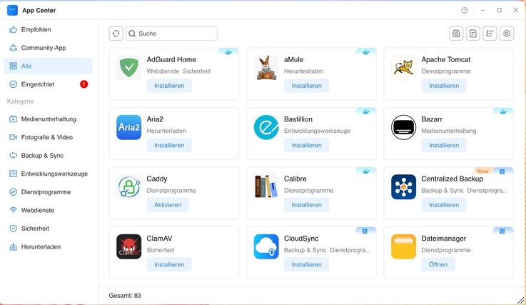 L'App Store di TOS7 offre attualmente 83 app da scaricare.