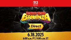 Teaser del Donkey Kong Bananza Direct. Mercoledì 18 giugno il Direct svelerà alcune informazioni sul prossimo gioco per Switch 2 (Fonte: Nintendo)
