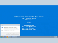 Immagine di una falsa schermata di Windows Security Update (fonte: Bleeping Computer)