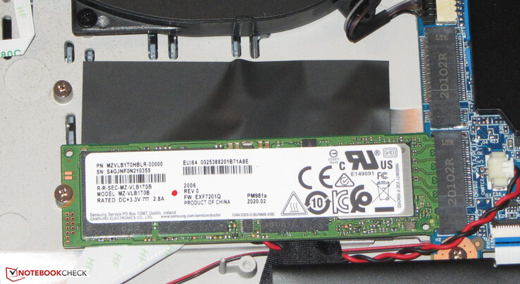 Il laptop offre spazio per due SSD NVMe.