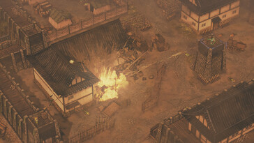 Un'immagine che mostra un combattimento in Shadow Tactics: Blades of the Shogun.