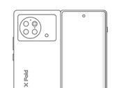 Un rendering di "Vivo X Fold". (Fonte: Digital Chat Station via Weibo)