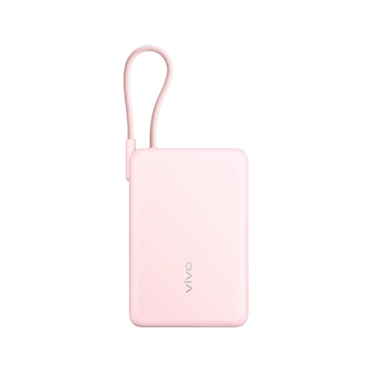 Il Power Bank vivo 33W con cavo incorporato 10000mAh (rosa). (Fonte immagine: vivo)