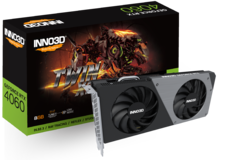 Inno3D RTX 4060 Twin X2 presenta un design a doppia ventola. (Fonte: Inno3D)