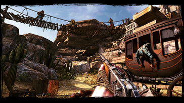 Nella foto, uno screenshot del gameplay di Call of Juarez: Gunslinger: Una schermata di gameplay di Call of Juarez: Gunslinger.