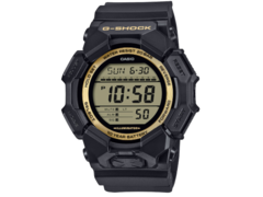 Il Casio G-Shock GD-010GB-1A9JF (nella foto) ha un LCD color oro e una ghiera lucida. (Fonte: G-Central)