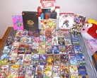 Una collezione di cartucce per Nintendo Switch raffigurata