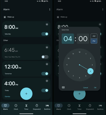 L'app Orologio di Google oggi. (Fonte immagine: 9to5Google)