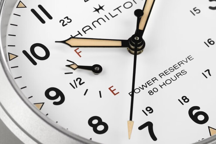 L'Hamilton Khaki Field Mechanical è dotato di un misuratore della riserva di carica (fonte: Hamilton)