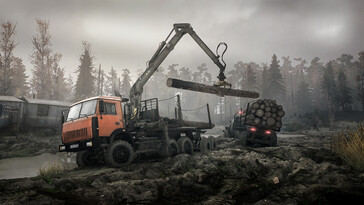 Un'immagine che mostra un camion in MudRunner. (Fonte: Steam)