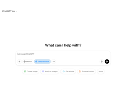 Chi ha un piano gratuito di ChatGPT può ora effettuare una 'ricerca profonda' cinque volte al mese. (Fonte: OpenAI)