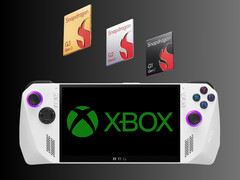 Chip Snapdragon sopra la presunta nuova console Xbox (Fonte: Qualcomm, Asus, Microsoft Gaming con modifiche)