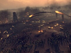 Un'immagine che mostra un assedio in Total War: Attila, ora scontato del 55% su Steam.