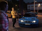 Schermata del trailer di rivelazione di Clutch che mostra un'auto da corsa BMW modificata.