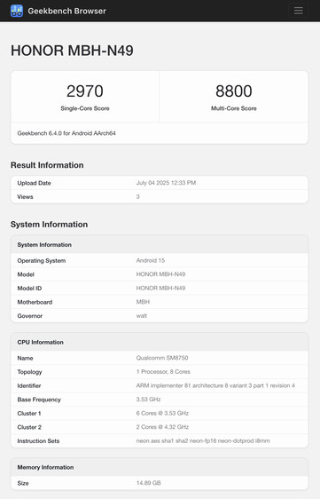 (Fonte: Geekbench)