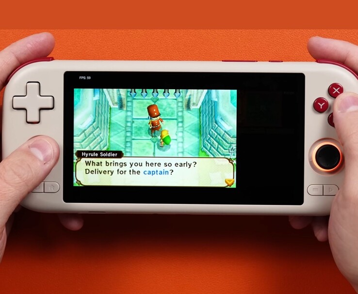 Palmare Mangmi Air X con The Legend of Zelda: A Link Between Worlds su un emulatore 3DS. (Fonte: Joey's Retro Handhelds)