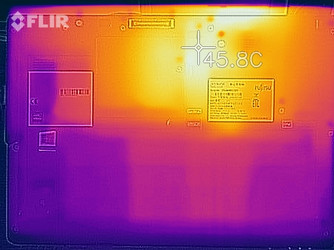 Temperature di superficie sotto carico, del lato inferiore