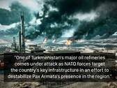 Le raffinerie petrolifere del Turkmenistan da un gioco di Battlefield. (Fonte immagine: temporyal su X)