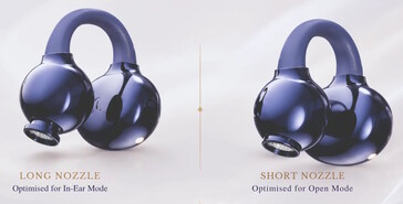 Le Kinera Sylvie utilizzano ugelli acustici retrattili che ne consentono l'utilizzo sia come auricolari in-ear che come auricolari open-ear.