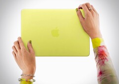 Il MacBook Neo ha un telaio in alluminio colorato che può essere aperto facilmente.
