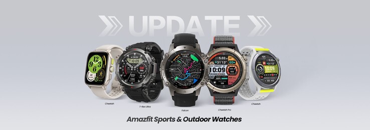 Il nuovo aggiornamento Amazfit è disponibile per diversi smartwatch Cheetah, Falcon e T-Rex Ultra. (Fonte: Amazfit)
