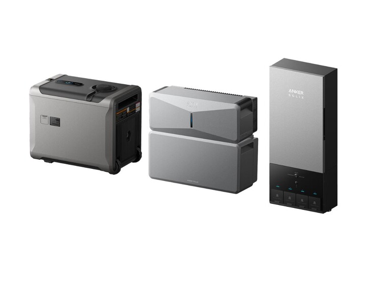 Da sinistra a destra: Anker Solix Smart Generator 5500, E10 e Power Dock. (Fonte: Anker)