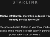 I messaggi di riduzione del prezzo (immagine: Starlink)