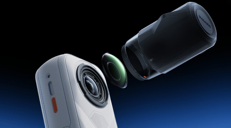 Insta360 X5 Satin White Limited Edition supporta lenti sostituibili, a differenza del DJI Osmo 360. (Fonte: Insta360)