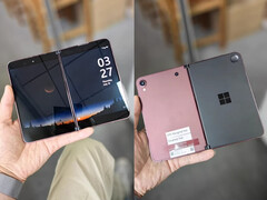 Il Surface Duo 'Andromeda' in uno dei suoi apparenti colori prototipo. (Fonte: Goofish)