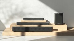 La famiglia Sennheiser Ambeo con tre soundbar e un subwoofer wireless (Fonte: Sennheiser)