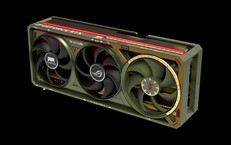 ROG Astral GeForce RTX 5080 Doom Edition ha quattro ventole di raffreddamento. (Fonte: Asus/Bethesda)