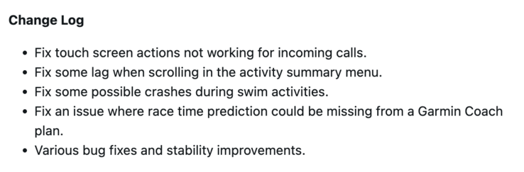Versione software 27.09 changelog per altri smartwatch Garmin Forerunner. (Fonte immagine: Garmin)