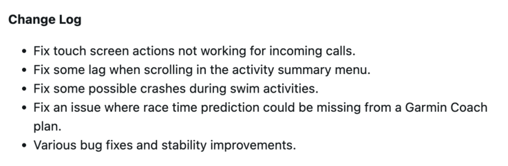 Versione software 27.09 changelog per altri smartwatch Garmin Forerunner. (Fonte immagine: Garmin)