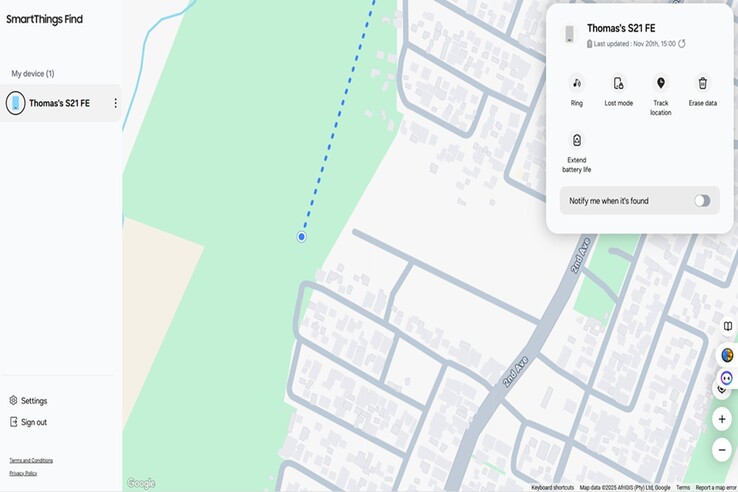La ricerca offline di Samsung si basa su una rete di dispositivi Galaxy vicini per trasmettere in modo anonimo e sicuro i segnali Bluetooth Low Energy. (Fonte: Notebookcheck - Darryl Linington)