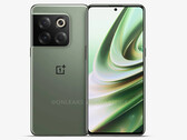 Si dice che il OnePlus 10T sarà lanciato in due colori, tra cui la tonalità verde mostrata nei rendering CAD trapelati. (Fonte: @OnLeaks &amp; SmartPrix)