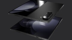 Un rendering di &quot;Galaxy Z Fold6&quot;. (Fonte: OnLeaks x SmartPrix)
