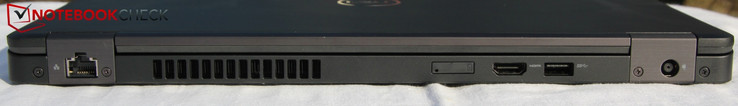 Retro: RJ45, SIM card slot, HDMI 1.4, USB Type-A 3.1 inkl. PowerShare, alimentazione