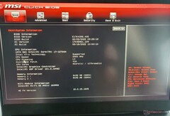 MSI Vector GP76 BIOS: Informazioni sul sistema