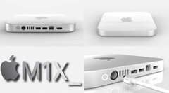 Il Mac Mini M1X ha un aspetto più elegante rispetto alla variante M1 del mini PC del 2020. (Fonte immagine: @RendersbyIan - modificato)