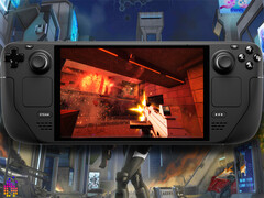 La collezione Boomer Shooter Blueprint ha cinque livelli, a partire da 7 dollari. Nella foto: Steam Deck che esegue Selaco.